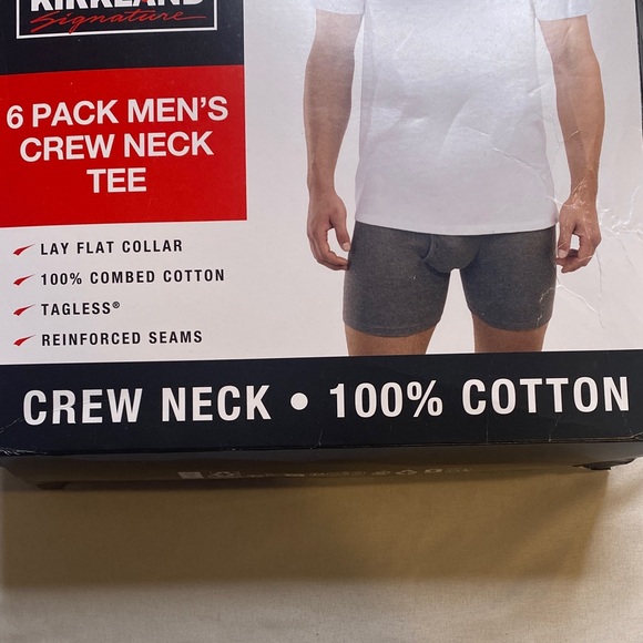 Kirkland Signature XL Men's White Crew Neck Tees - Picture 4 of 6